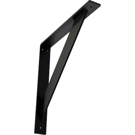 Ekena Millwork Traditional Steel Bracket, Powder Coated Black 2"W x 16"D x 16"H BKTM02X16X16TRPBL